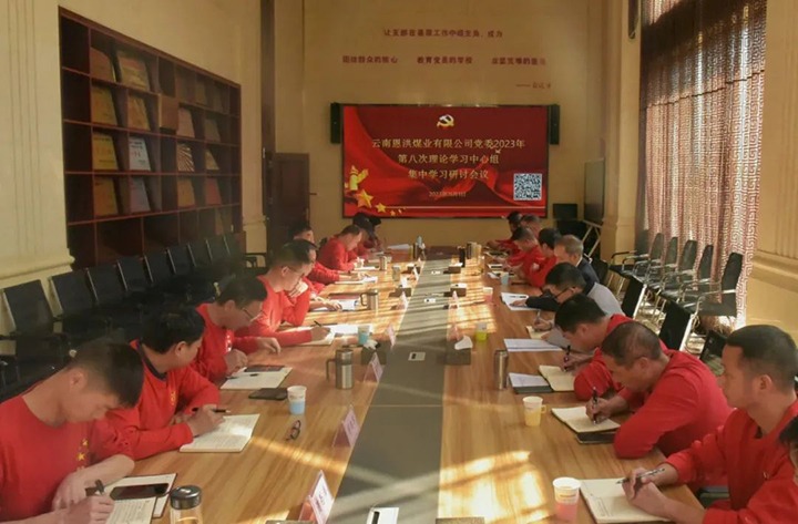 【聚焦云煤】云煤（天博）集团党委委员、纪委书记翁立志一行到恩洪煤业公司列席指导2023年第八次党委理论学习中心组集中学习钻研会